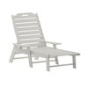 Flash Furniture White Adjustable Chaise Lounger with Cupholder LE-HMP-2017-414-WT-GG